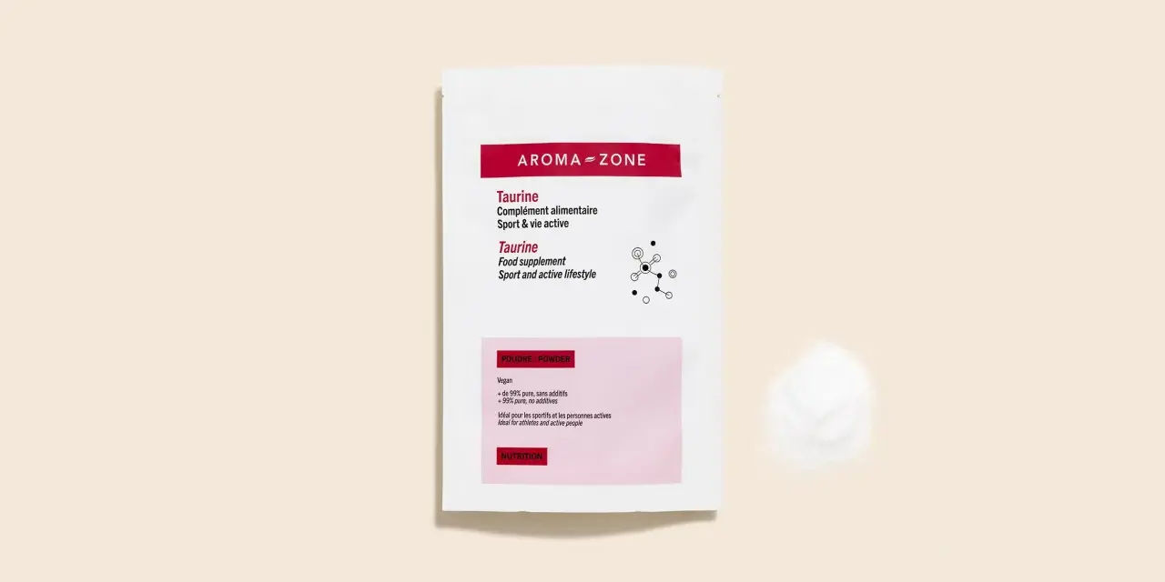 Pochette de taurine, complément alimentaire pour sportifs. La taurine c'est quoi ? Une poudre pure, idéale pour une vie active.