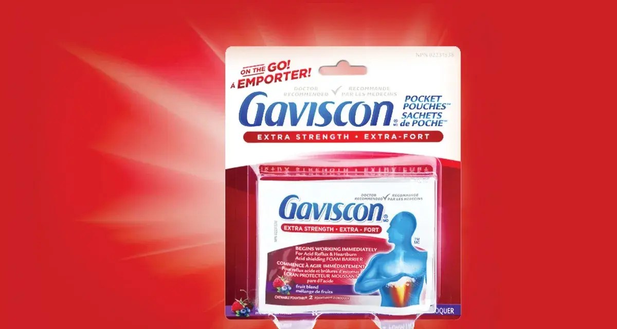 Gaviscon en sachets, une solution rapide pour la remontée acide. Un remède de grand-mère moderne pour soulager les brûlures d'estomac.