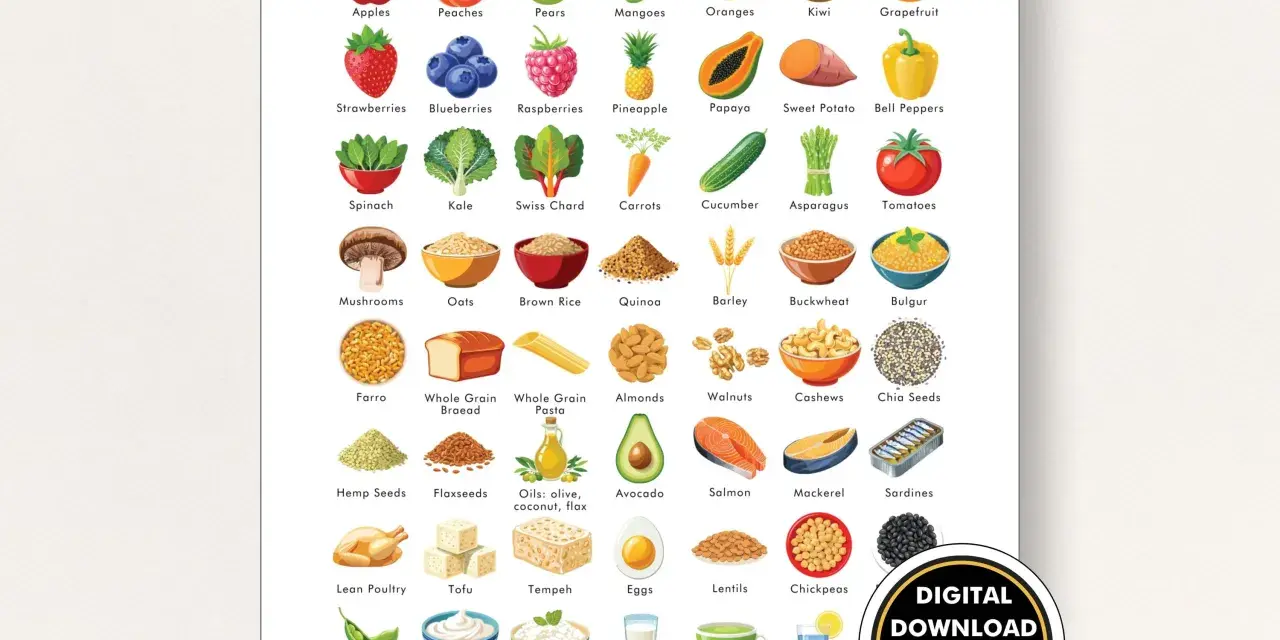 Guide alimentaire pour Hashimoto : fruits, légumes, poissons, volaille, etc. pour une alimentation saine.