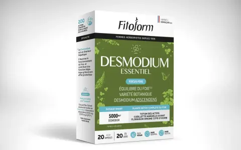 Boîte de Desmodium Essentiel, un complément pour le foie. Il favorise son bon fonctionnement et sa protection.