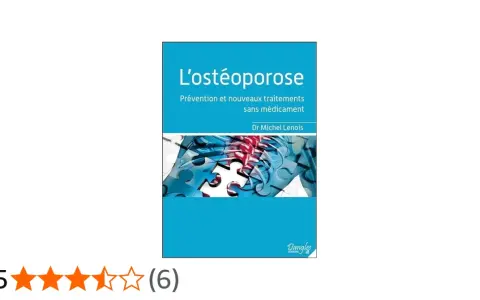 Livre sur l'ostéoporose, abordant la prévention et les traitements sans médicaments. L'image montre un puzzle représentant des os.