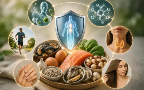 Le sélénium, essentiel pour l'immunité, la thyroïde, les cheveux et les ongles, se trouve dans ces aliments : saumon, fruits de mer, œufs, noix du Brésil.