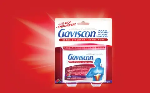 Gaviscon en sachets, une solution rapide pour la remontée acide. Un remède de grand-mère moderne pour soulager les brûlures d'estomac.