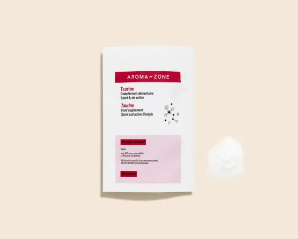 Pochette de taurine, complément alimentaire pour sportifs. La taurine c'est quoi ? Une poudre pure, idéale pour une vie active.