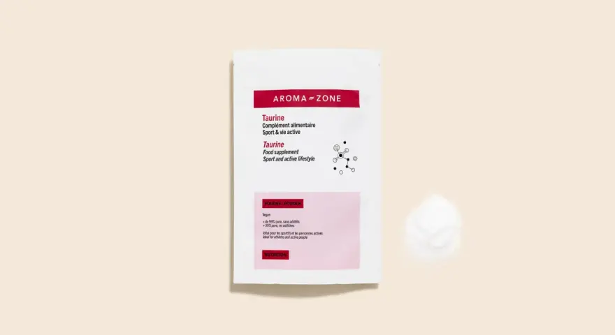 Pochette de taurine, complément alimentaire pour sportifs. La taurine c'est quoi ? Une poudre pure, idéale pour une vie active.