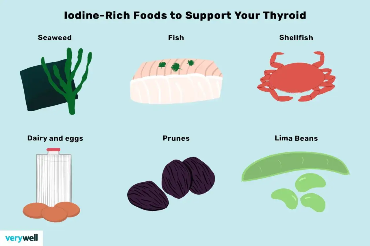 Algues, poisson, fruits de mer, produits laitiers, &oelig;ufs, pruneaux et haricots de Lima : d&eacute;couvrez les bienfaits de l'iode pour votre thyro&iuml;de.